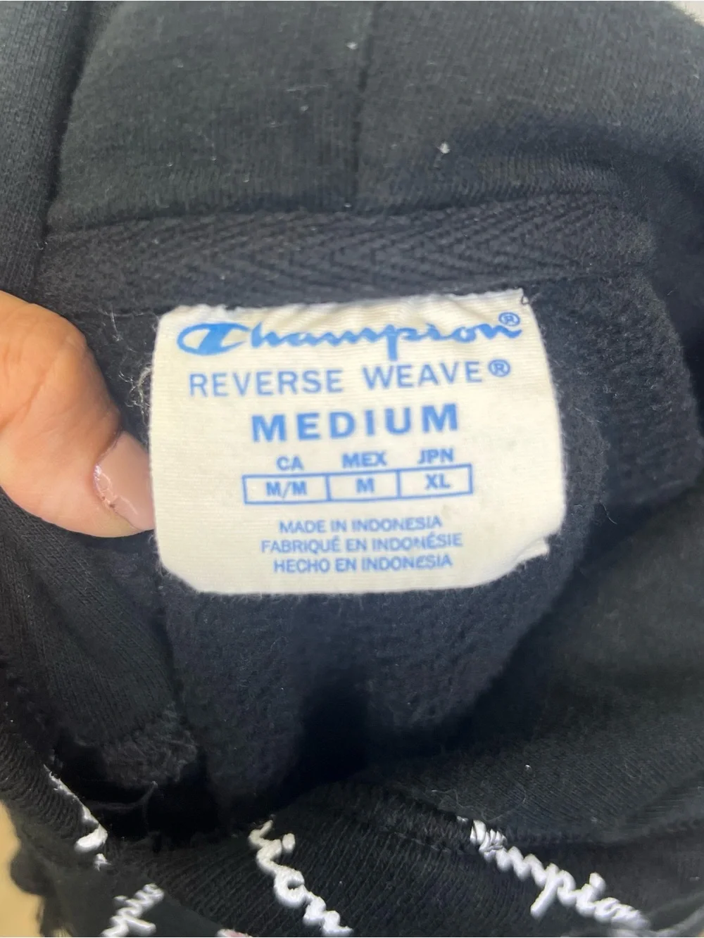 Champion Reverse Weave Men Graphic Logo Pullover Hoodie Size M